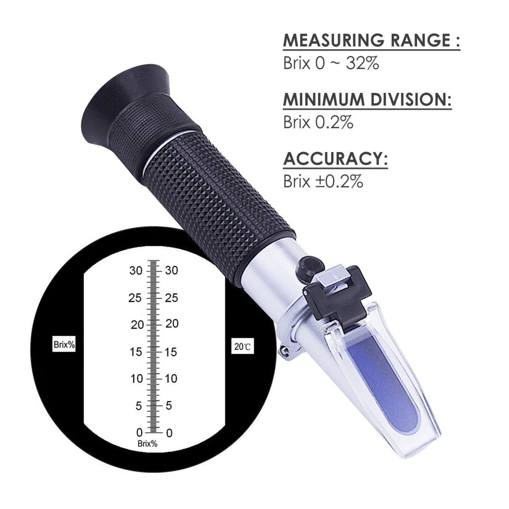 RHB-32ATC Brix Refractometer with ATC, 0-32% Brix in 0.2% division, for ...