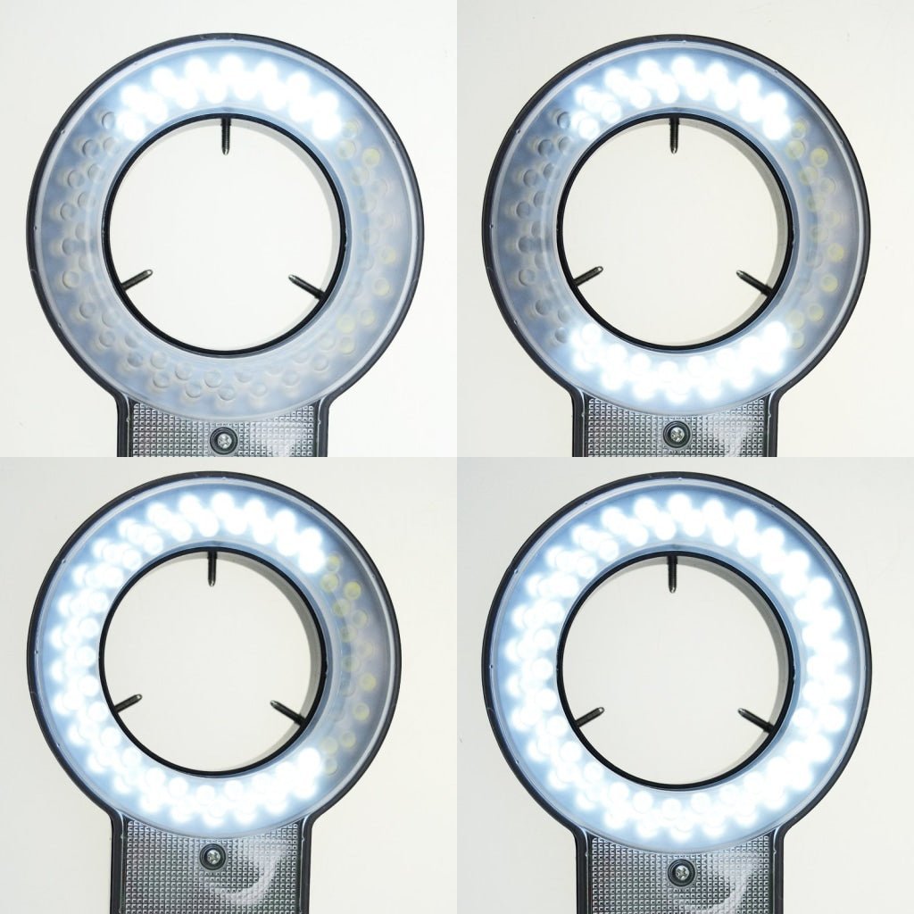 RLT - 207 60 LED Microscope Ring Light Scope Illuminator with 4 - Zone Quadrant Control, Adapter Fitting and 8 Adjustable Brightness Level 40~60mm Diameter - Gain Express