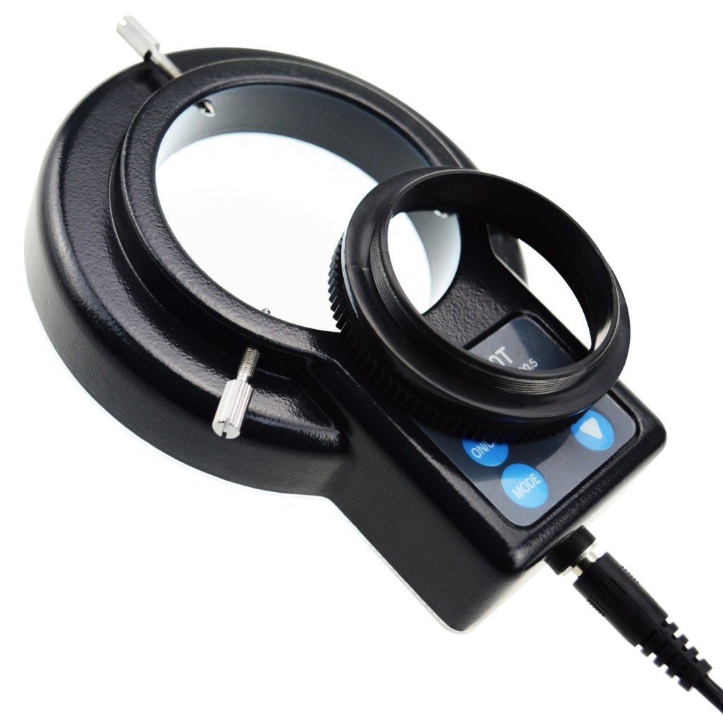 RLT - 207 60 LED Microscope Ring Light Scope Illuminator with 4 - Zone Quadrant Control, Adapter Fitting and 8 Adjustable Brightness Level 40~60mm Diameter - Gain Express