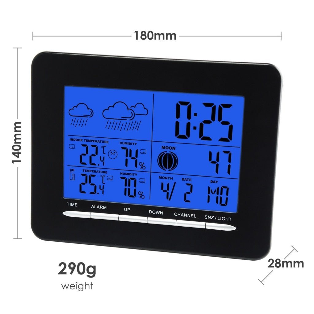S08S3318BL_1S Digital Indoor/Outdoor Wireless Weather Station Temperature DCF Radio Controlled Clock - Gain Express