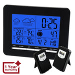 S08S3318BL_2S In/Out Temperature Wireless Weather Station DCF Radio Controlled Clock 2 Sensor - Gain Express