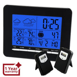 S08S3318BL_2S In/Out Temperature Wireless Weather Station DCF Radio Controlled Clock 2 Sensor - Gain Express