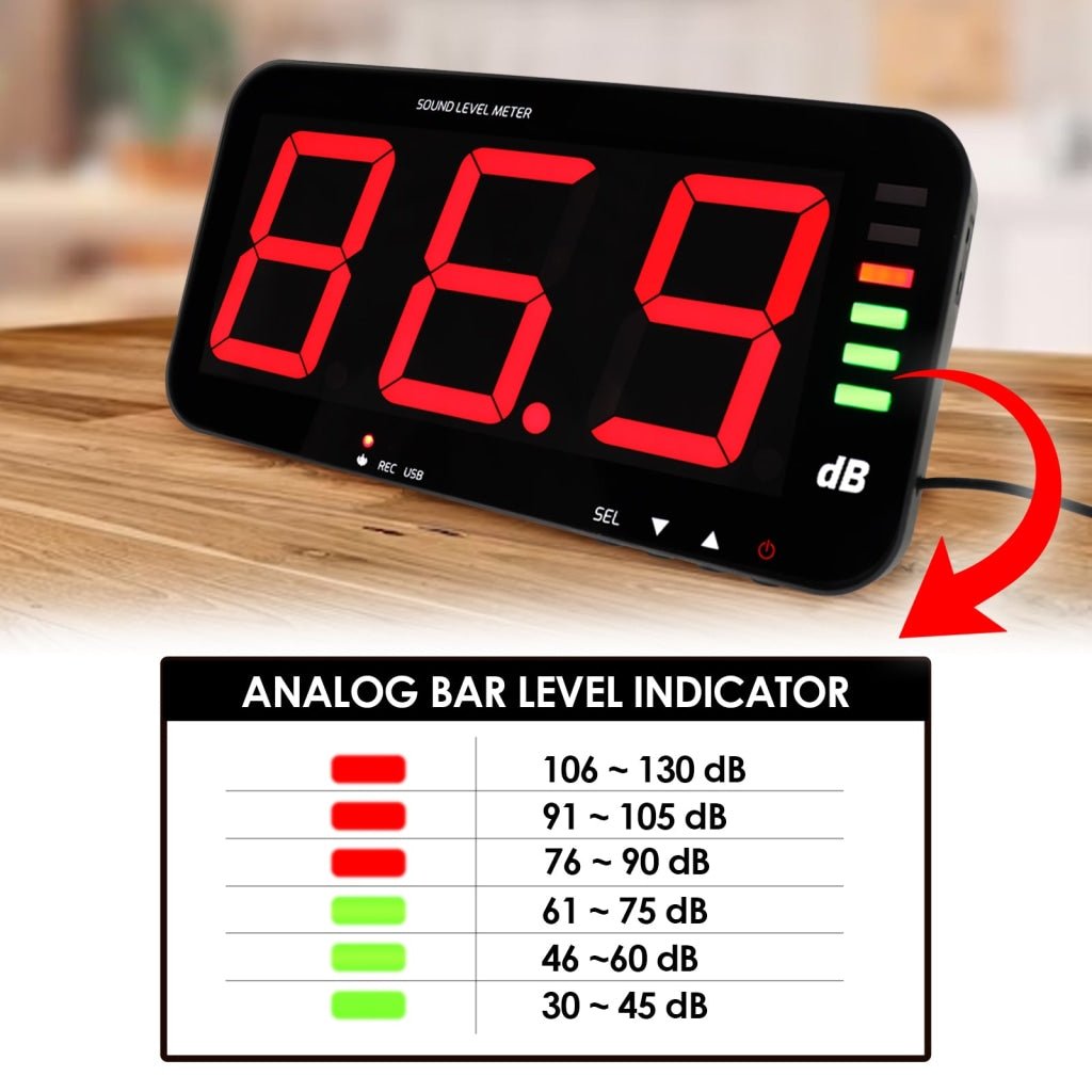 SLM-389 Wall Hanging Sound Level Meter 13" HD Screen Decibel Meter with ...