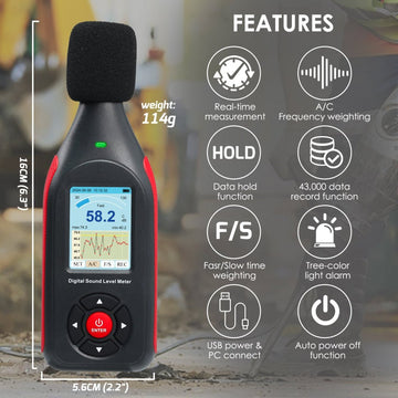 Sound Level Alarm SLM-413 Wall-mounted|Desktop Noise Decibel Meter 13