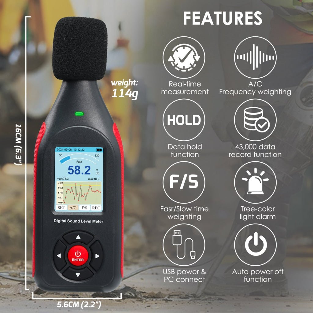 SLM-441 Decibel Meter Datalogger Sound Level Tester Noise Decibel ...