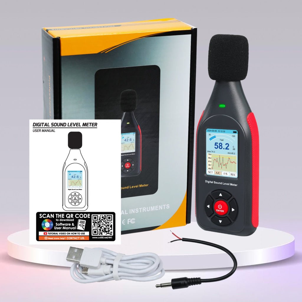 Spl Monitoring SLM-441 Decibel Meter Datalogger Sound Level Tester Noise Decibel ...