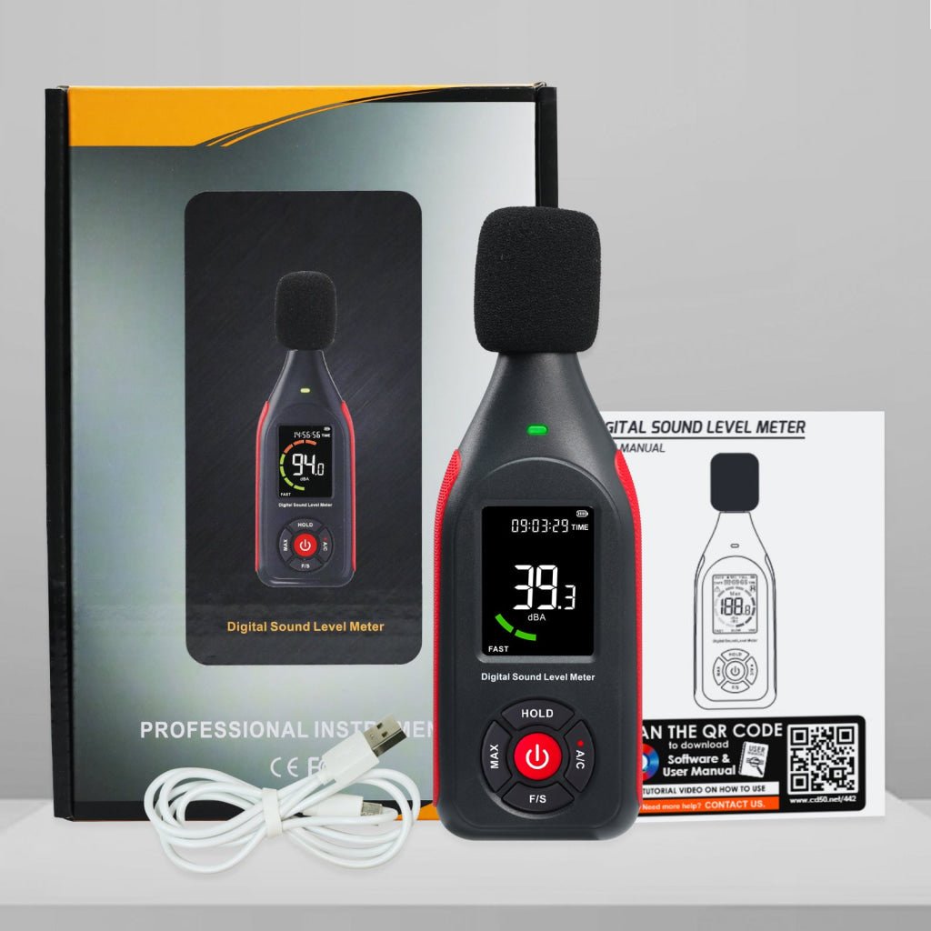 Spl Monitoring SLM-442 Sound Level Meter Datalogger Decibel Noise Tester SPL Monitor ...