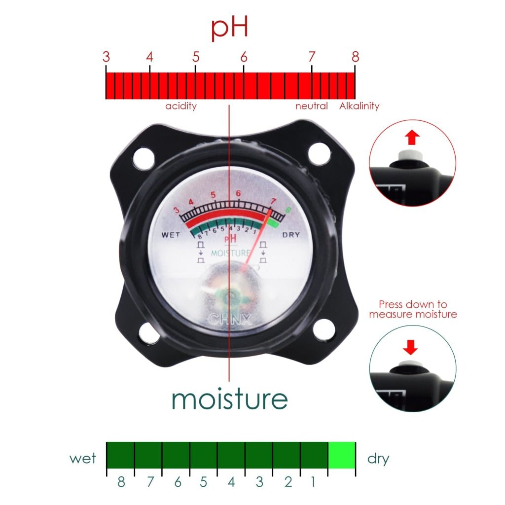 SQM - 329 SQM - 329 Soil pH and Moisture Meter 2 - in - 1 Tester 308mm Long Waterproof Metal Electrode for Indoor & Outdoor Gardens Plants Flowers Farming - Gain Express