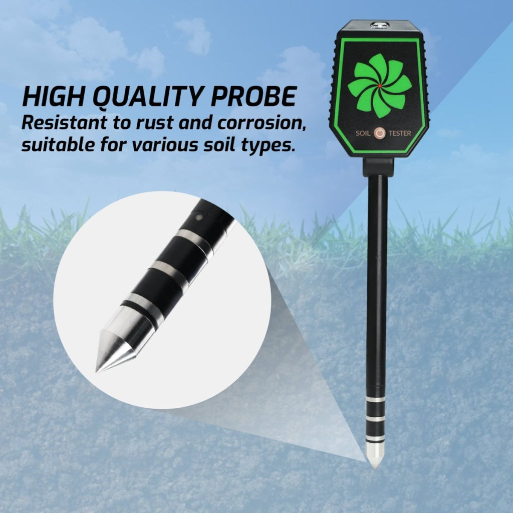 SQM - 457 High Precision 8 - in - 1 PH EC Fertility Salt Temperature Soil Moisture Meter Smart Bluetooth Light Intensity Air Humidity Detector for Plant Health Monitoring - Gain Express
