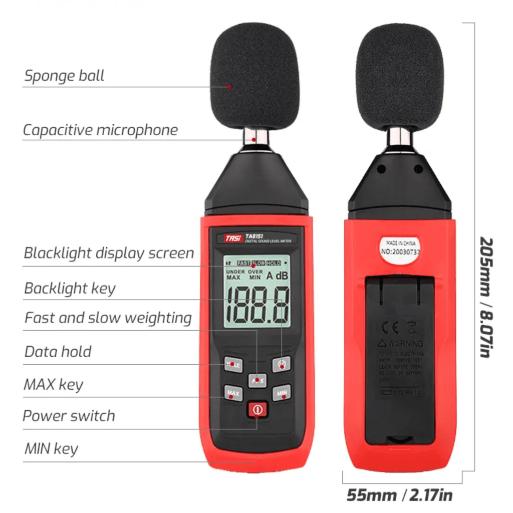 Sound Tester Unit Digital Sound Level Meter A Frequency Weighting Decibel Noise Tester ...