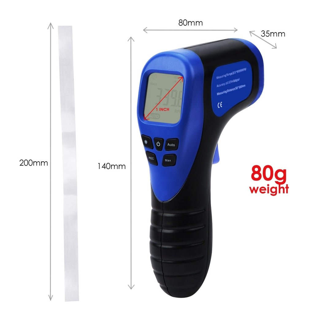 Tachommeter TAC-44 Handheld Digital Laser Non-Contact Tachometer, Rotational Speed ...