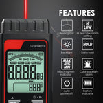 TAC - 455 Portable Non - Contact Tachometer 2.5~99999RPM High Precision with Analog Bar Scale and Alarm Function, Temperature Measurement for Machinery Car Motor engine Tool - Gain Express