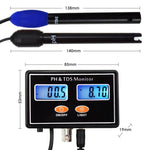 TDS - 232 Digital Combo pH & TDS Monitor Meter Tester ATC, 0.00~14.00pH & 0.0~199.9ppt Rechargeable Water Quality Real - time Monitoring, for Aquaculture, Salinity, Aquarium, Pond, Hydroponics - Gain Express