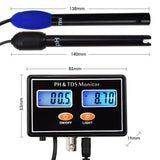TDS - 232 Digital Combo pH & TDS Monitor Meter Tester ATC, 0.00~14.00pH & 0.0~199.9ppt Rechargeable Water Quality Real - time Monitoring, for Aquaculture, Salinity, Aquarium, Pond, Hydroponics - Gain Express