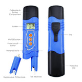 TDS - 240 3 - in - 1 pH / TDS / Temperature Meter Combo Water Quality Tester Digital Pen - Type with ATC 0.00~14.00pH 0~1999mg/L(ppm) for Laboratories, Hydroponics, Aquariums, Pool, Spa - Gain Express
