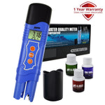 TDS - 240 3 - in - 1 pH / TDS / Temperature Meter Combo Water Quality Tester Digital Pen - Type with ATC 0.00~14.00pH 0~1999mg/L(ppm) for Laboratories, Hydroponics, Aquariums, Pool, Spa - Gain Express