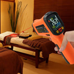 THE - 222 Non - contact Infrared IR Laser Thermometer K - Type Thermocouple - 50~800°C / - 58~1472°F Color Display Gun - Type with Alarm - Gain Express