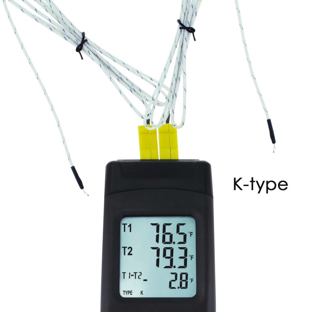 THE - 26 Digital Thermometer Dual Type - K Thermocouples Probe Temperature Instrument Large Display with Backlight - Gain Express