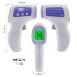 THE - 261 Non - contact Digital Laser Infrared IR Forehead Gun Thermometer Electronic Tester for Kids Baby Adult Human Body & Surface Temperature Tri - color Backlight with Fever Alarm - Gain Express