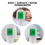 THE - 293 Forehead Body Human Adult Infant Infrared Thermometer 32 Memory FDA Approved Temperature Tester Colored Backlight Fever Indicator - Gain Express