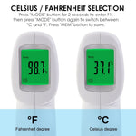 THE - 293 Forehead Body Human Adult Infant Infrared Thermometer 32 Memory FDA Approved Temperature Tester Colored Backlight Fever Indicator - Gain Express