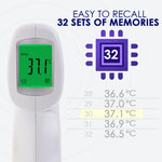 THE - 293 Forehead Body Human Adult Infant Infrared Thermometer 32 Memory FDA Approved Temperature Tester Colored Backlight Fever Indicator - Gain Express