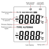 THE - 32 Digital K / J / T / E / R / S / N Type Thermocouple Thermometer Dual - channel LCD Display - 150~1767°C ( - 238~3212.6°F) ATC Temperature Meter - Gain Express