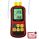 THE - 32 Digital K / J / T / E / R / S / N Type Thermocouple Thermometer Dual - channel LCD Display - 150~1767°C ( - 238~3212.6°F) ATC Temperature Meter - Gain Express