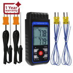 THE - 343 K/J Thermocouple Thermometer Dual Channel Temperature Meter Tester 4 K - Type Probes with Temperature Compensation and Alarm Function - Gain Express