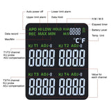 THE - 373 K/J/T Datalogger Thermocouple Thermometer - 200~1372°C ( - 328~2501°F), 4 - Channel Display, Real - Time Data Logging, Audible and Visible Alarm, and ADJ Compensation - Gain Express
