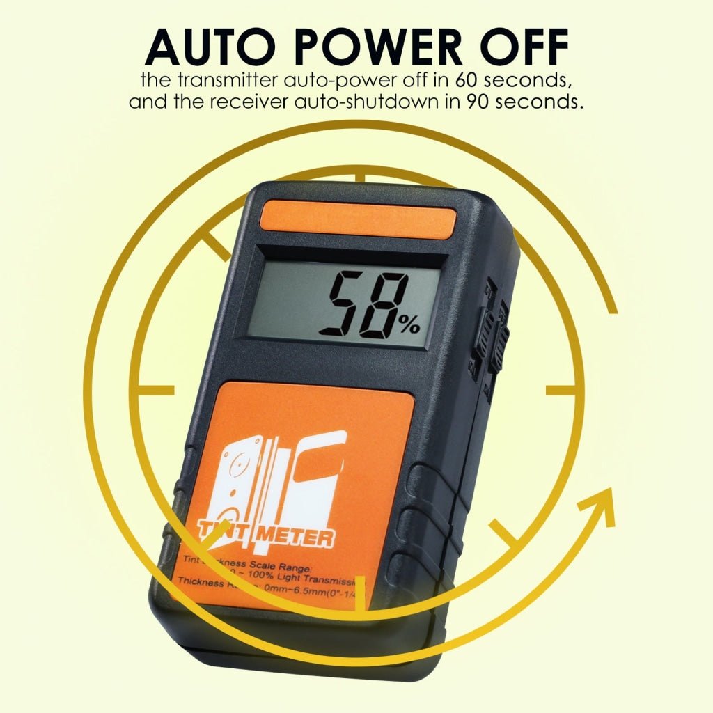 TM - 214 Digital Window Tint Meter 100% Visual Light Transmission 4000 Continuous Measurement 6.5mm Thickness Portable Device for Car Window Vehicle Curtains - Gain Express