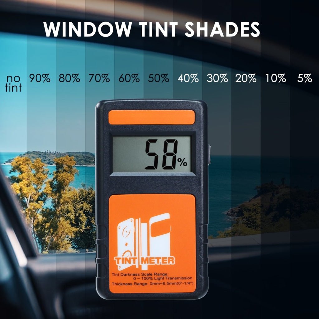 TM - 214 Digital Window Tint Meter 100% Visual Light Transmission 4000 Continuous Measurement 6.5mm Thickness Portable Device for Car Window Vehicle Curtains - Gain Express
