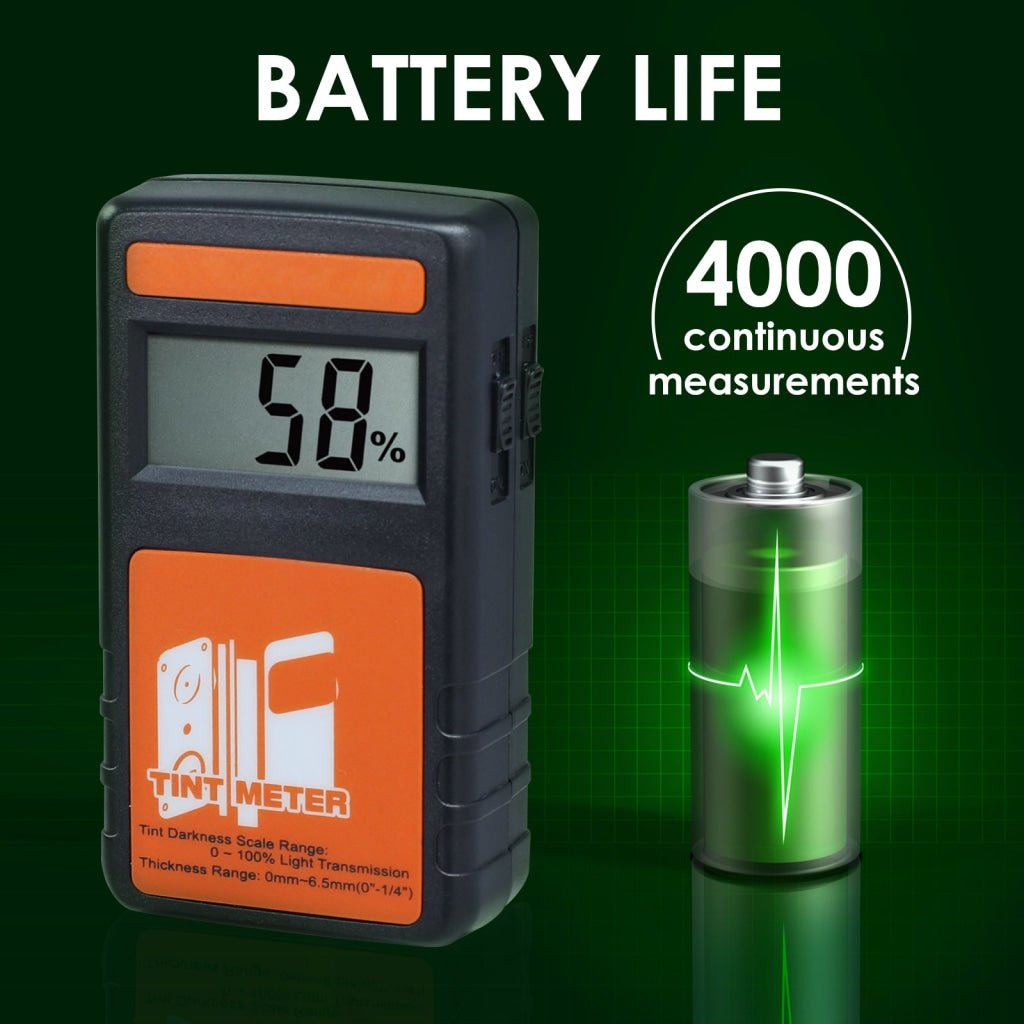 TM - 214 Digital Window Tint Meter 100% Visual Light Transmission 4000 Continuous Measurement 6.5mm Thickness Portable Device for Car Window Vehicle Curtains - Gain Express