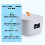 USC - 409 Ultrasonic Cleaner 45Khz 255ML Ultrasonic Denture Cleaning Retainer Jewelry Cleaner Machine for Retainer, Denture, Mouth Guard, Aligner - Gain Express