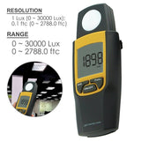 VA - 8050 Digital Light Lux Meter Range 0~30,000 Lux / FTC + Max Min Hold Handheld Device CE marking - Gain Express