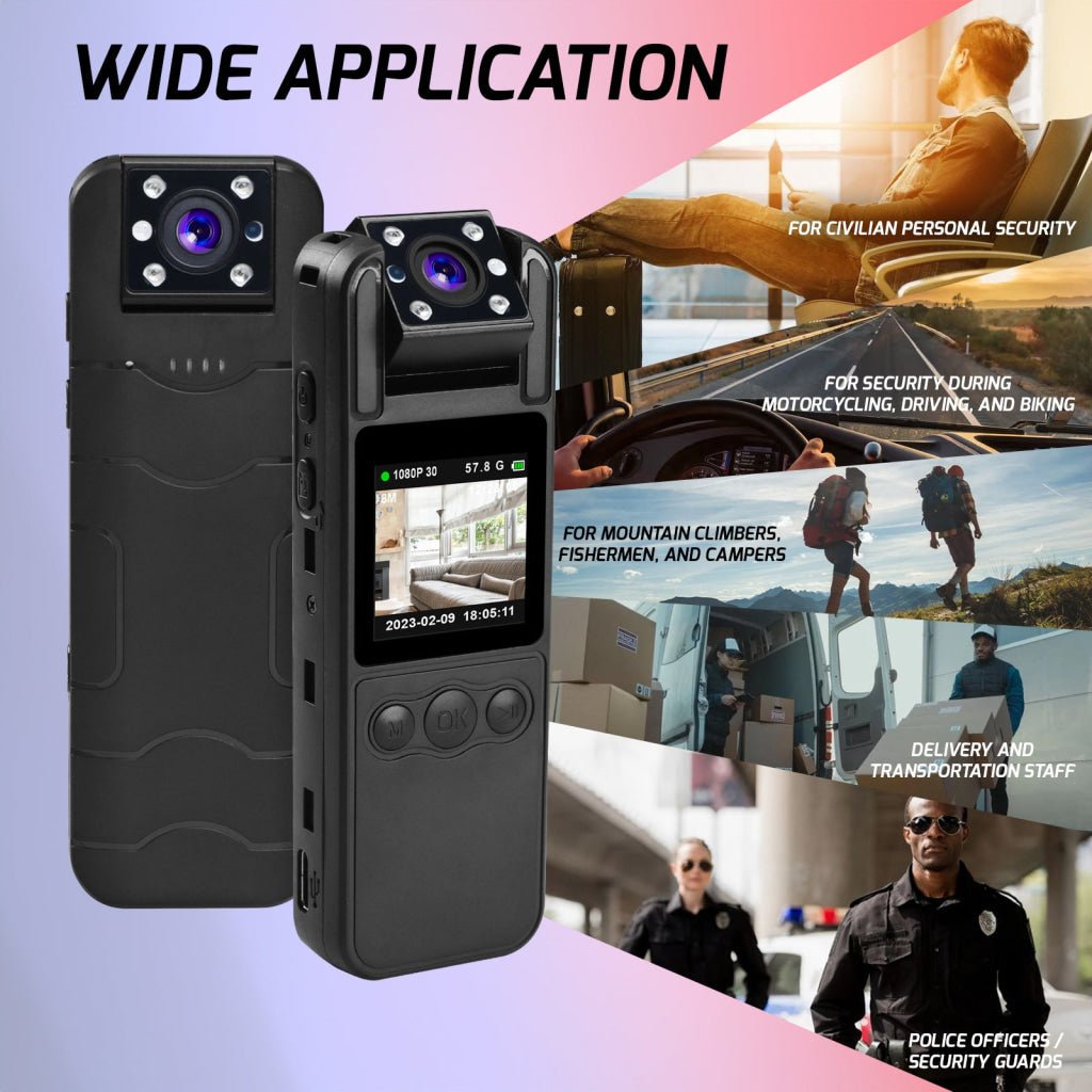 VAR - 412 Mini Camera Digital Video Recorder Body Cam 1080P Rotating Lens Camcorder Video Audio Record Night Vision Motion Detection Loop Recording Body Camera for Law Enforcement, Security Guard, Travel, Lecture Record - Gain Express