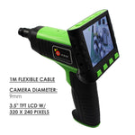 VID - 12_1M 1M Inspection Camera Endoscope 3.5" Detachable Wireless LCD, 9mm Diameter 4 LED, 4X Zoom, 2GB Card, Recording Borescope Tool Set - Gain Express