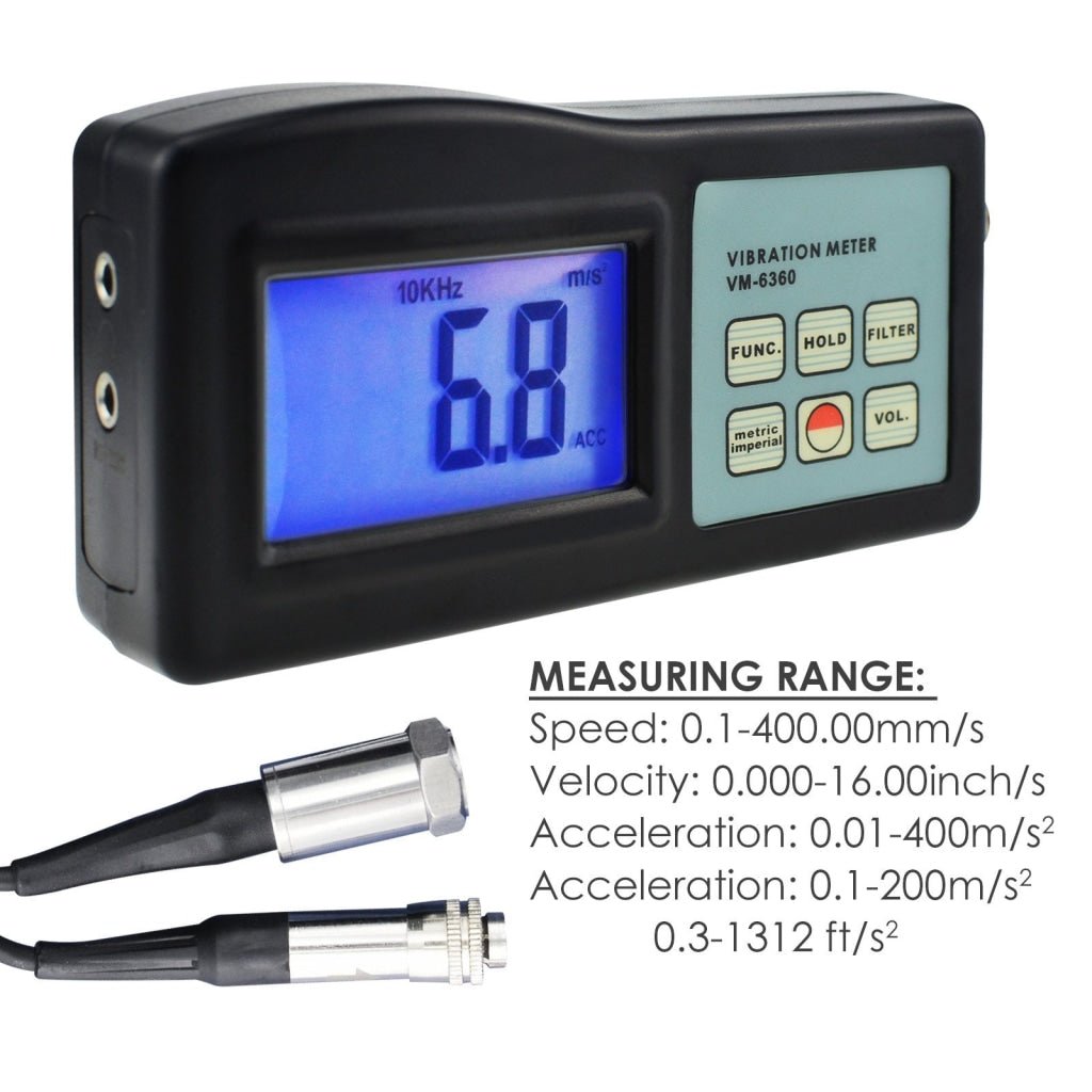 VM-6360 Digital Vibration Meter with LCD , Gauge Tester Analyzer