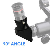WKD90 1.25" 90 - Degree Diagonal Adapter Erect Image Zenith Mirror Prism Metal and Plastic for Refracting Telescope Eyepiece Lens - Gain Express