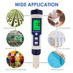 WQM - 303 Pentype Multi - Paramater 5 - in - 1 Water Quality Tester (pH / TDS / EC / Temp / Salinity) Waterproof Digital Meter Research Household Industrial Laboratory Analysis - Gain Express