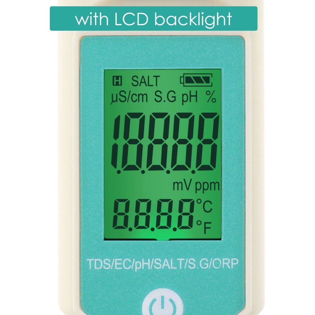 WQM - 339 7in1 Pentype Tester PH / TDS / EC / ORP / Salinity / S.G. / Temperature Meter Water Tester for Drinking Water, Aquariums, Hydroponics Pools - Gain Express