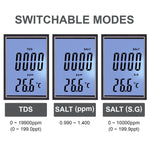 WQM - 354 Water Quality Tester 4 - in - 1 TDS Temperature S.G Salt Salinity Meter with ATC for Testing Drinking Water, Aquaculture, Aquarium, Hydroponics, Swimming Pools - Gain Express