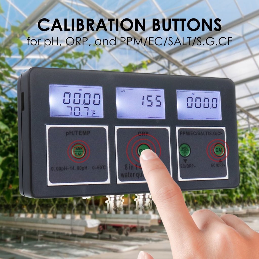 WQM - 359 Multi - Parameter 8 - in - 1 Water Test Kit pH. ORP. EC Conductivity, TDS, Salt, S.G., CF, and Temperature with Online APP Tester - Gain Express