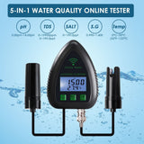 WQM - 397 Smart 5 - in - 1 pH / TDS / Salt / S.G / Temperature WiFi Tester Water Quality for Drinking Supply Aquarium Hydroponics Pool Aquaculture - Gain Express
