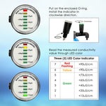 WQM - 453 Water Quality Conductivity Indicator 7 LED Conductivity Level Measure 0~90us/cm with ATC and IP68 for Water Filter Monitoring, Environmental Checking etc. - Gain Express