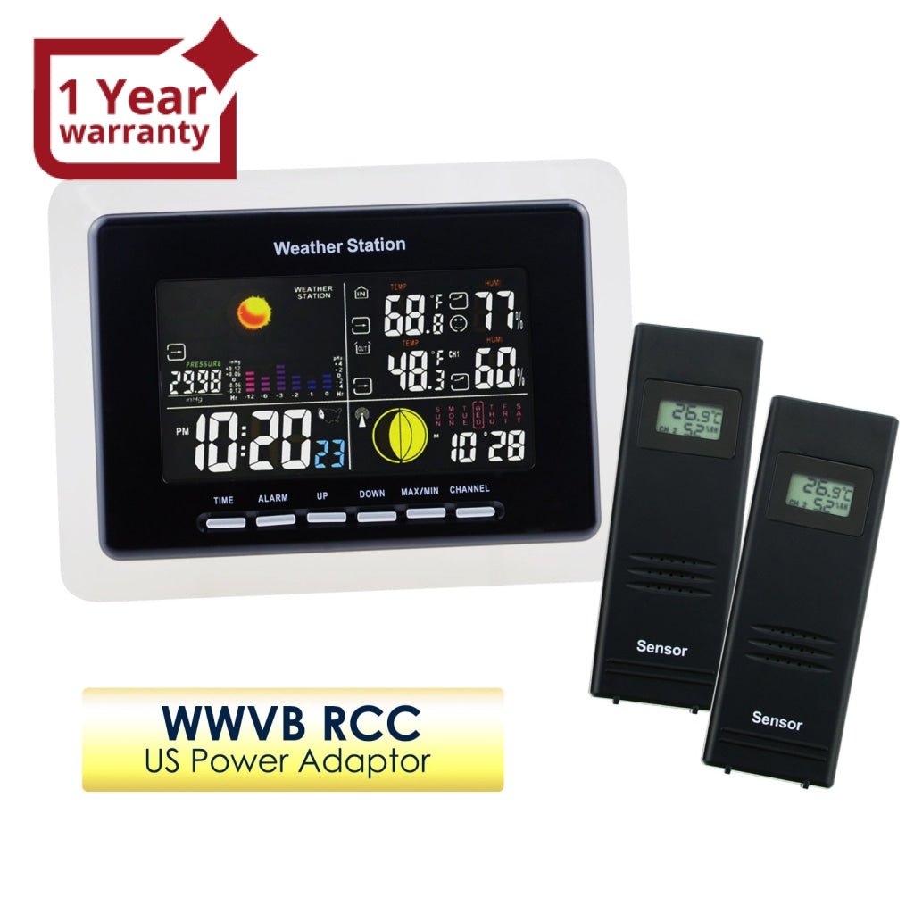 WS-104_US_2S Wireless Weather Station Temperature Humidity WWVB 2 ...