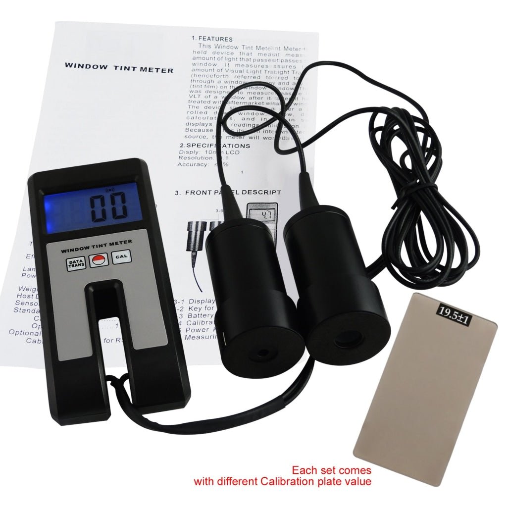 WTM - 1100 Window Tint Meter Visual Light Transmission 18mm Thickness Continuous Measuring - Gain Express