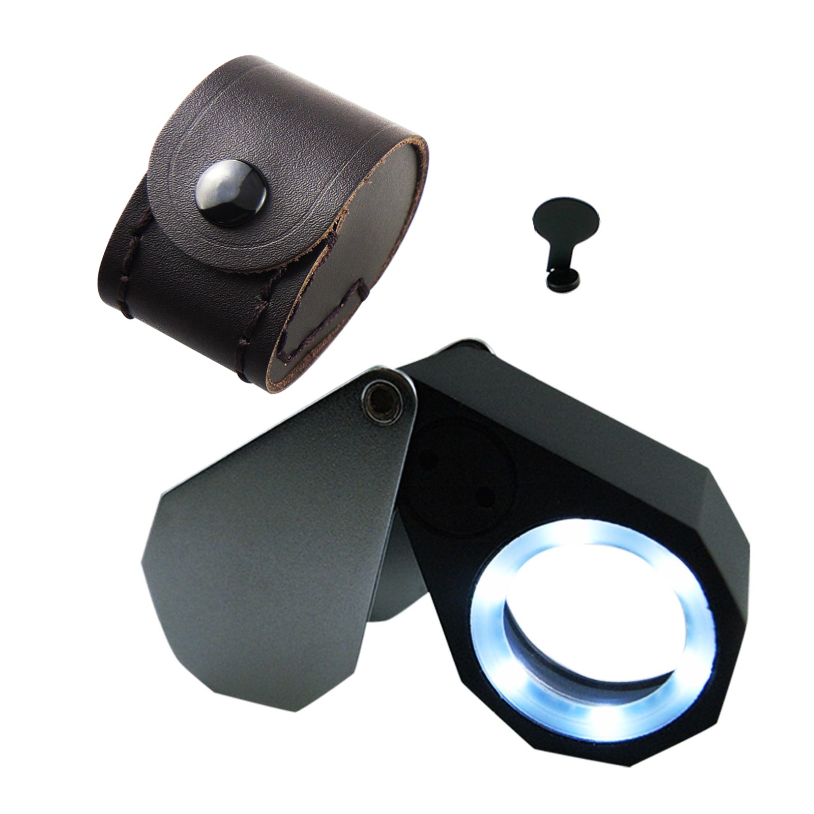 GM10 Mini 10X Jeweler Loupe Magnifier + 6 LED light, 21mm lens
