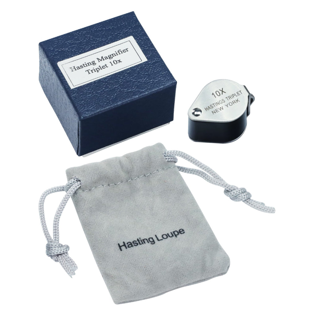 GEM-394 10x Magnification Mini Jewelry Loupe High-quality Hasting Loupe with Optical Glass Triplet Lens Stainless Steel