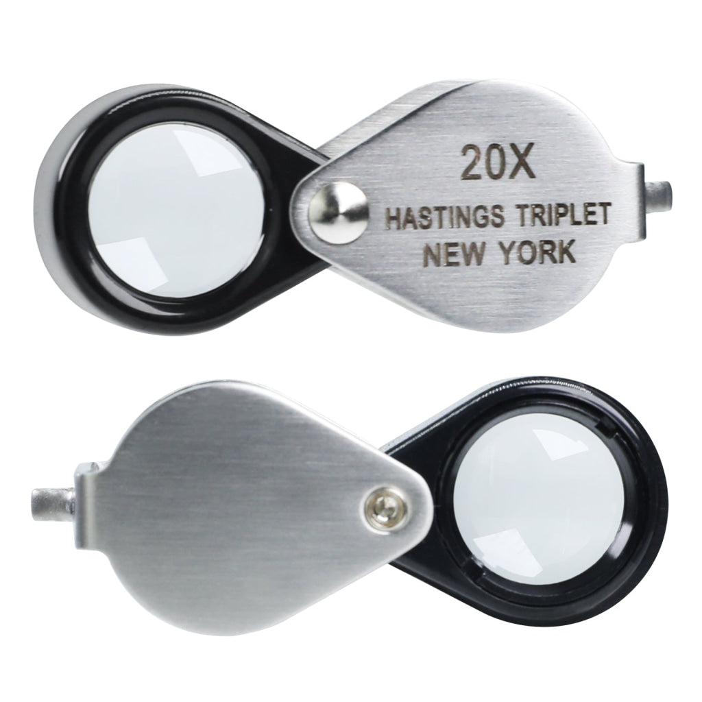 GEM-395 20x Magnification Mini Jewelry Loupe High-quality Hasting Loupe with Optical Glass Triplet Lens Stainless Steel